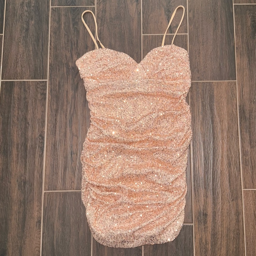 Hello Molly Rose Gold Sequin Dress
